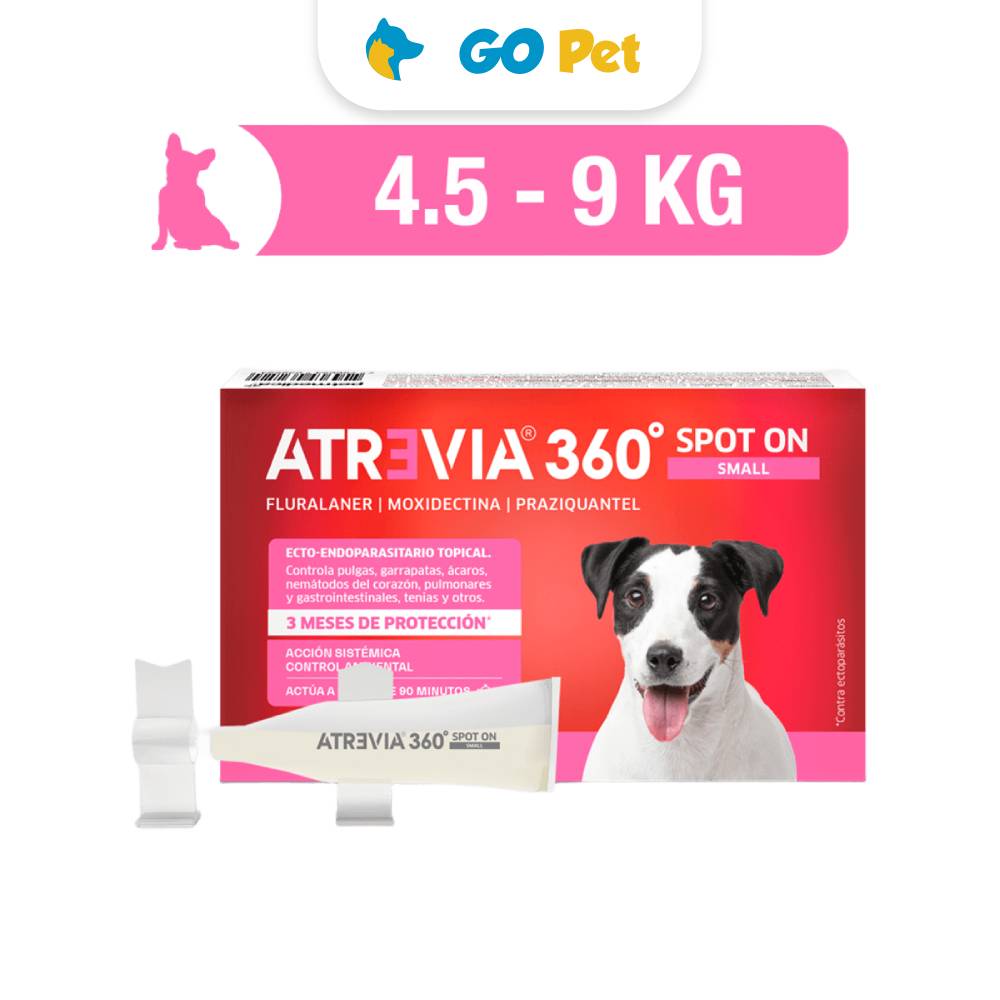 Atrevia 360 Spot On Small 4.5 a 9 Kg x 1 Pipeta Antipulgas y Antiparasitario