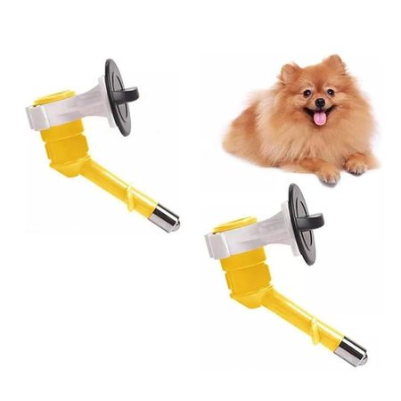 PACK X2 BEBEDERO DISPENSADOR DE AGUA PARA CANIL AMARILLO