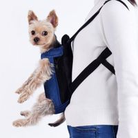 Mochila Canguro Para Mascotas Denim Azul Talla M