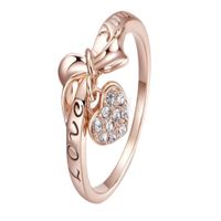 Anillo de Compromiso Alianzas Love You Bañado en Oro - Genieka Dorado