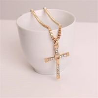 Collar Rápidos y Furiosos Cruz Regalo Novios San Valentín Genieka Dorado