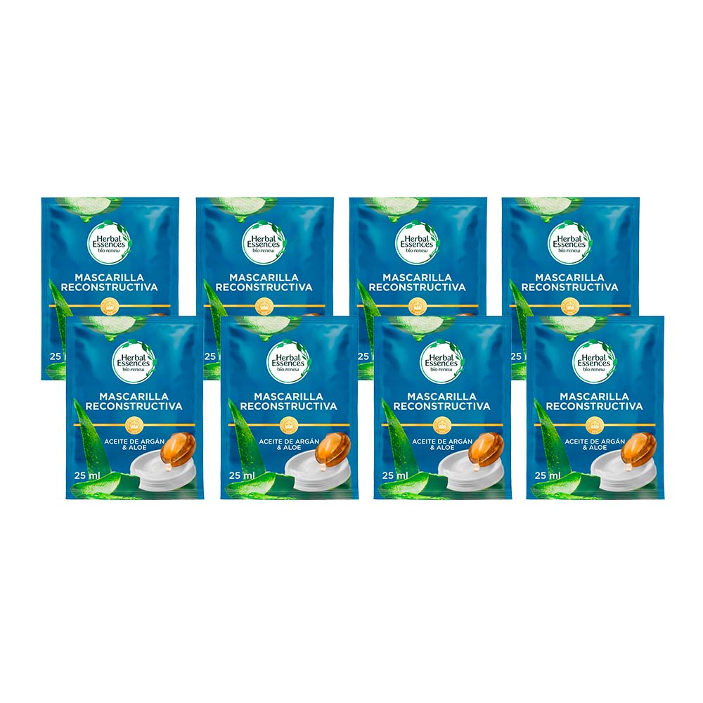 Crema de Tratamiento HERBAL ESSENCES Argan Oil Tira 8 Sachets 25ml c/u