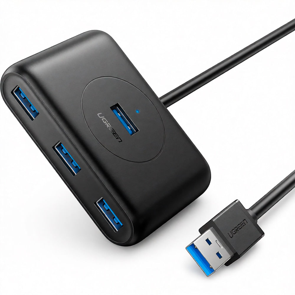 Adaptador Ugreen Cr113 Hub Usb 3.0 Tipo A 4 En 1 Cable 50 cm