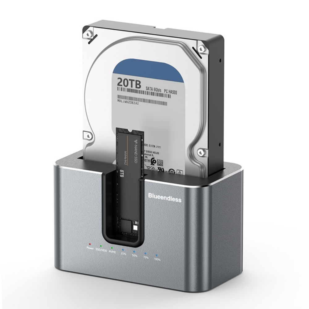 CLONADOR DE DISCOS 2.5 3.5 SSD HDD SATA A DISCOS M2 NVME PCI-E