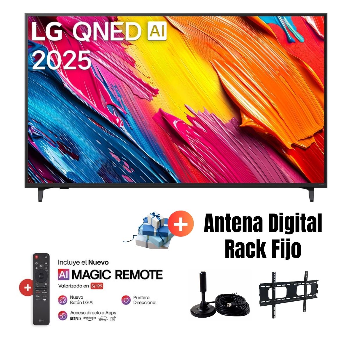 Televisor LG 55'' UHD 4K WebOS 55QNED70ASA - Ant - Rack Fijo
