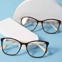 Montura Optica Acetato Mujer Homeway HT8208-C2 Animal Print Punta Beige