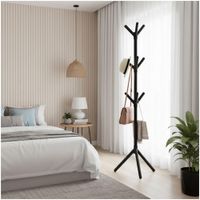 Perchero de Pie Estante Organizador Colgador de Ropa 160cm Negro