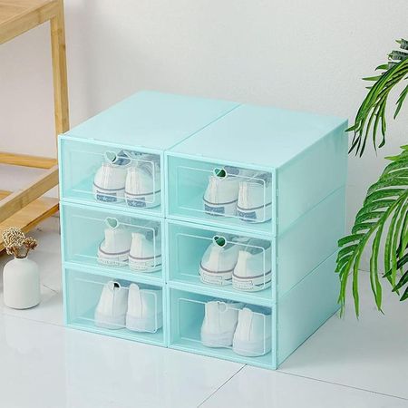 Pack 6 Unidades Organizador De Zapato Caja Organizadora Verde