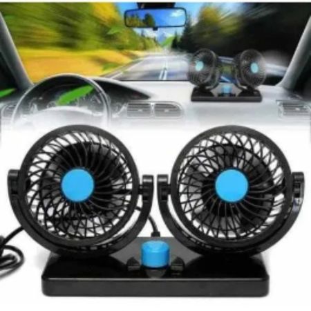 360 Grados Doble Ventilador Para Auto Carro Coche 12v