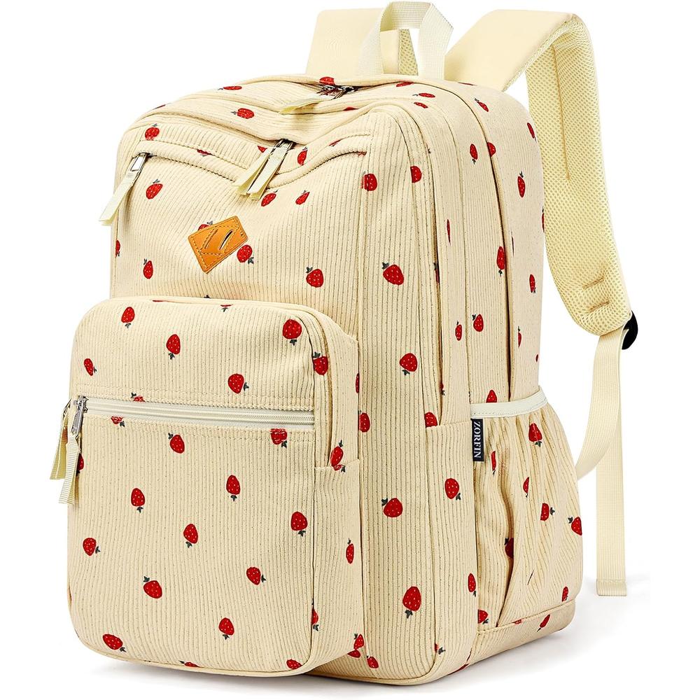MOCHILA ZORFIN 16.5'' / 42 CM | STRAWBERRY CORDUROY