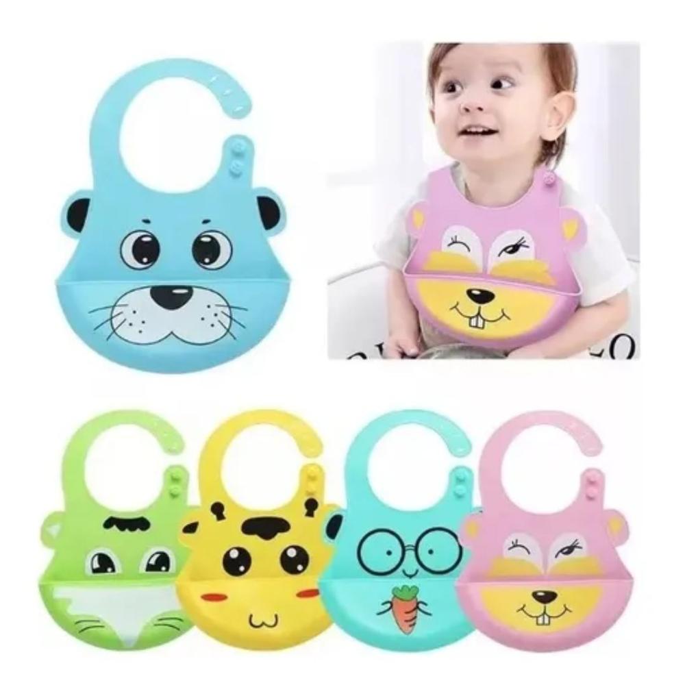 Babero para bebé 100 Silicona niña y antiderrames