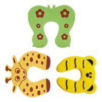 PACK X3 TOPE DE PUERTA INFANTIL NIÑOS ANTIGOLPE MARIPOSA OSO JIRAFA
