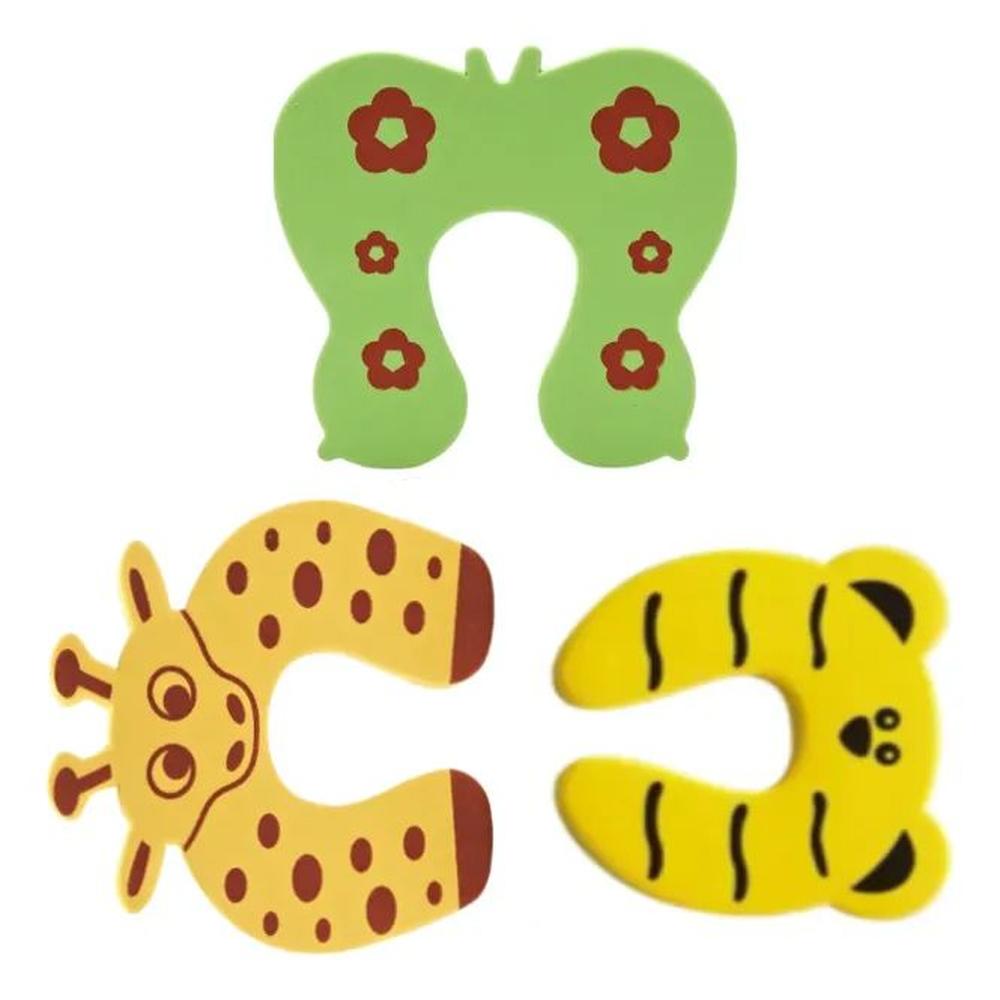 PACK X3 TOPE DE PUERTA INFANTIL NIÑOS ANTIGOLPE MARIPOSA OSO JIRAFA