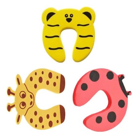 PACK X3 TOPE DE PUERTA INFANTIL NIÑOS ANTIGOLPE JIRAFA MARIQUITA OSO