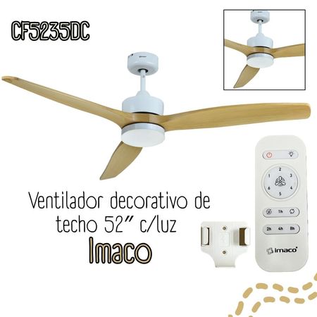 VENTILADOR DE TECHO 52” CON LUZ Y CONTROL REMOTO IMACO CF5235DC