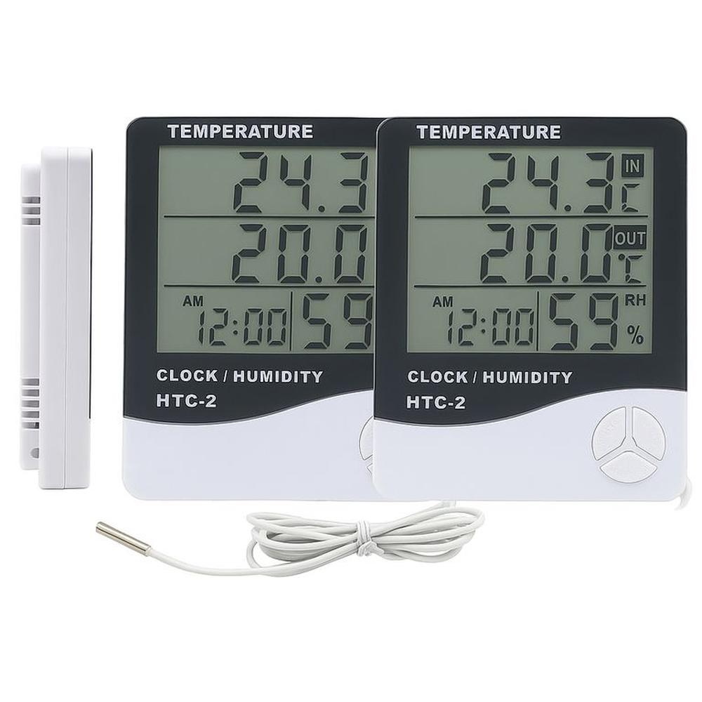 Pack X2 HTC-2 Higrómetro Termómetro Interior y Exterior Digital