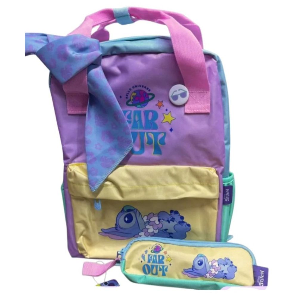 Mochila Oficio Stitch Lila Y Cartuchera Juvenil Dreamland Lila Stitch Lila