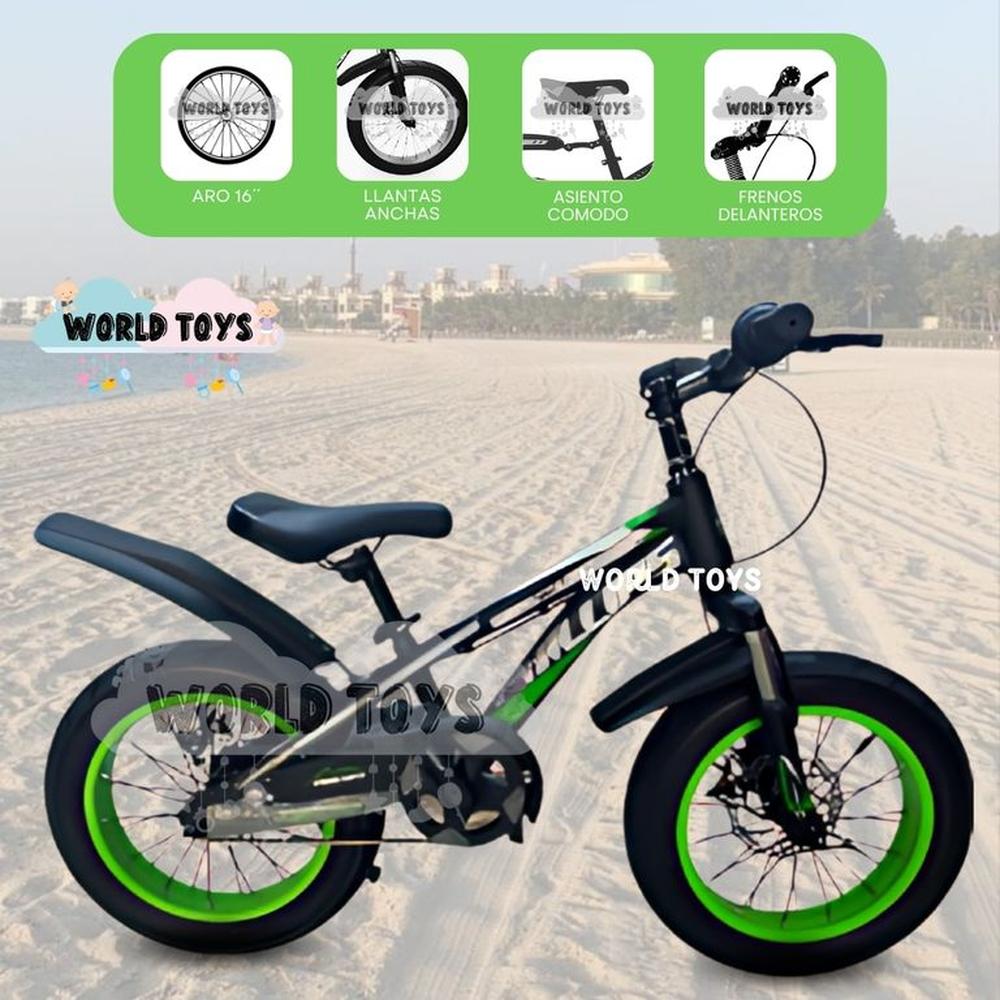 Bicicleta Deportiva Aro 16 PHILLIPS Llantas Anchas Green