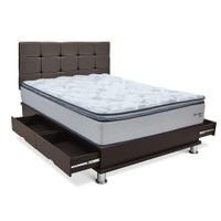 Dormitorio Cuadros New Ozono 1.5 Plazas + Almohada + Protector Marrón
