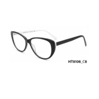 Montura Optica Acetato Mujer Homeway HT8106-C8 Negro Blanco