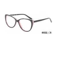 Montura Optica Acetato Mujer Homeway 6022-C5 Negro Rojo Blanco