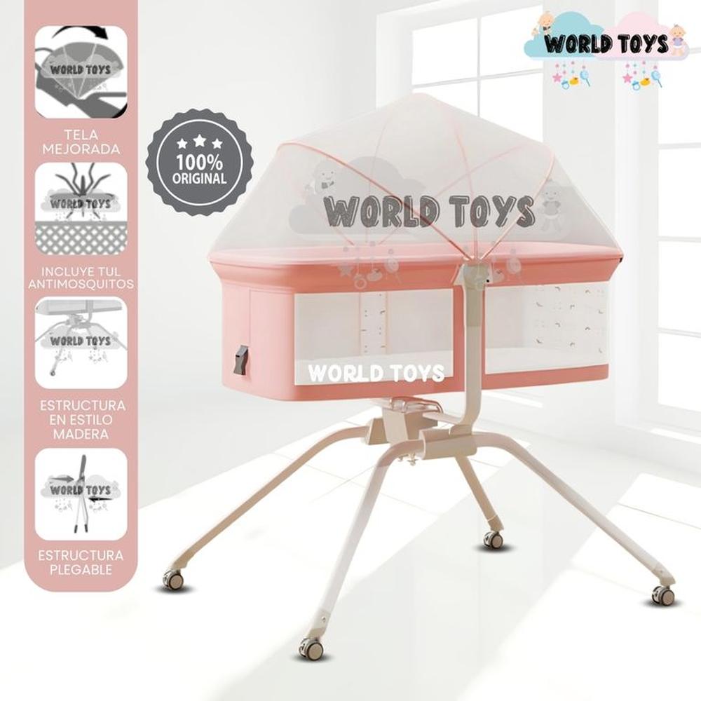 Cuna Colecho Mecedora 2 en 1 MOON de Lujo Pink