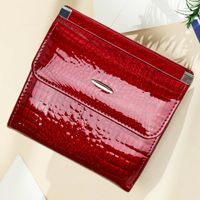 Billetera De Cuero Vacuno Con RFID 1100 Diseño Minimalista Roja