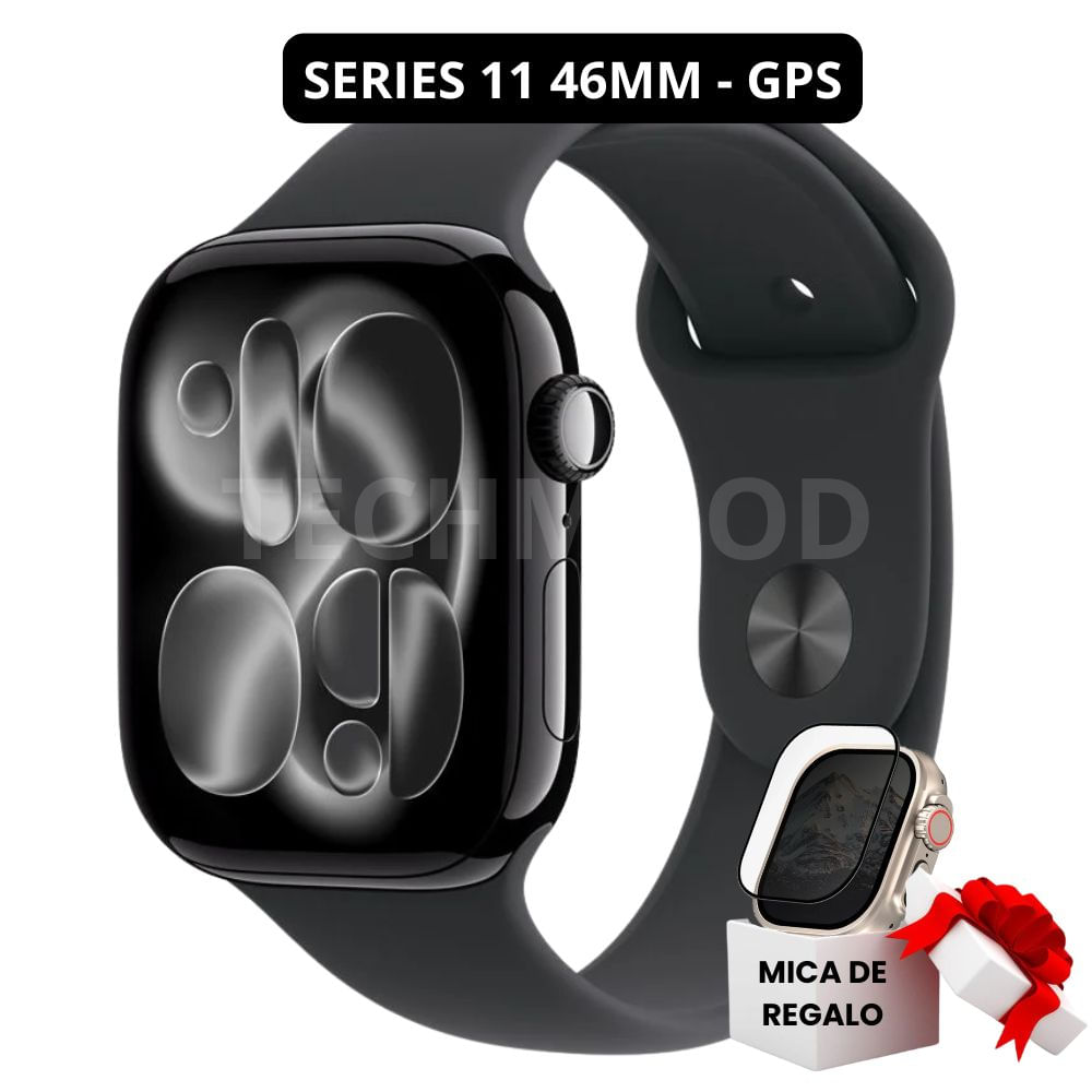 Apple Watch Series 11 Jet Black Aluminio GPS 46mm Sport Band Black