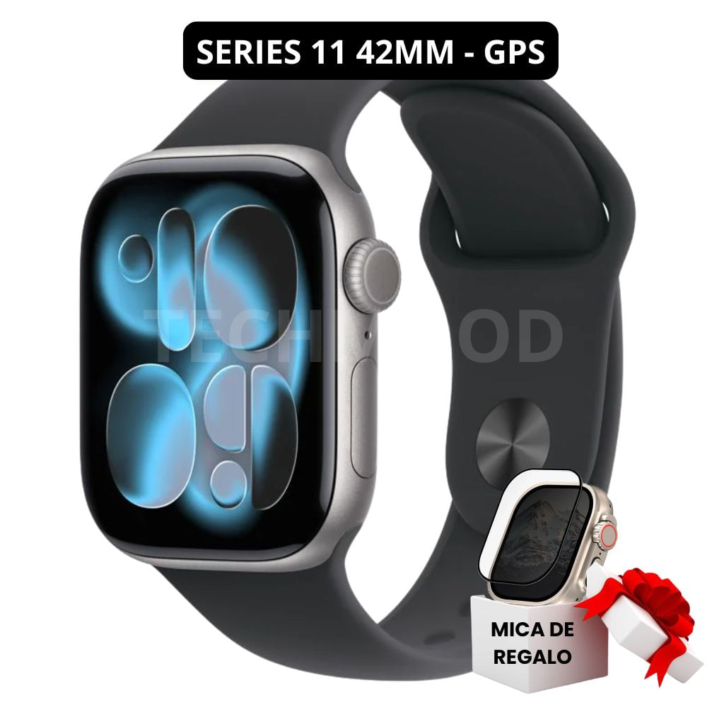 Apple Watch Series 11 Space Gray Aluminio GPS 42mm Sport Band Black