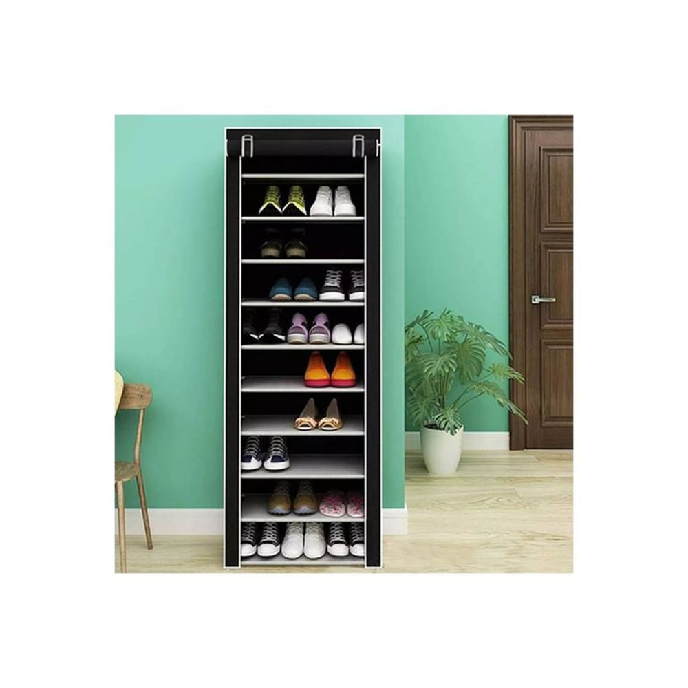 Organizador de metal 9 niveles ropero zapatilla. Verde