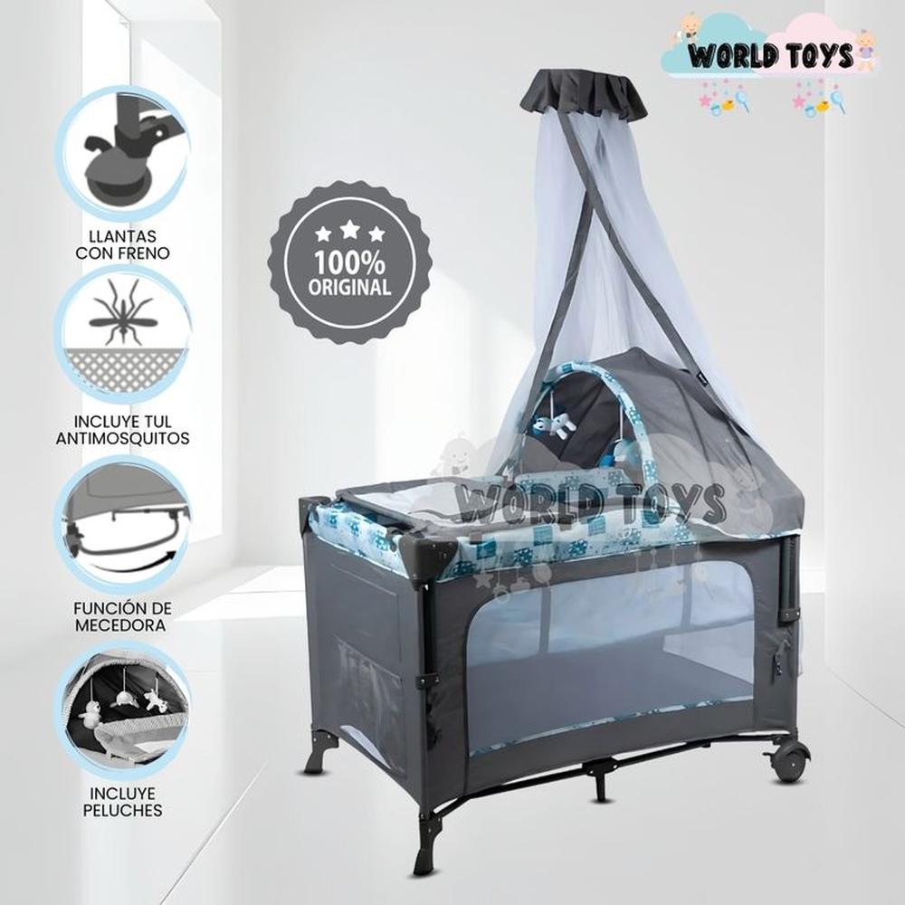 Cuna Corral con Cambiador de Lujo DACORA II Blue