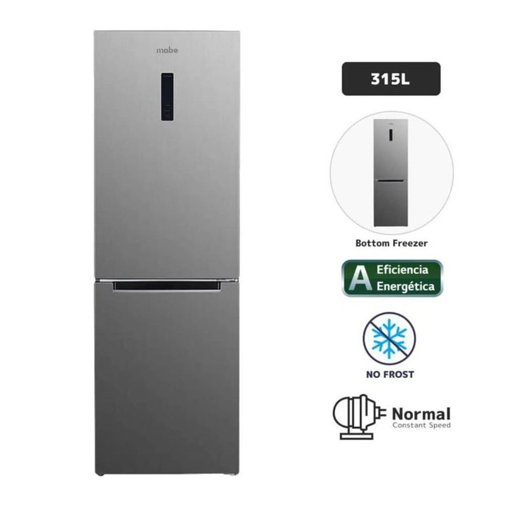Refrigeradora MABE RMB315PTPRO0 Bottom Freezer No Frrost 315 Litros Gris