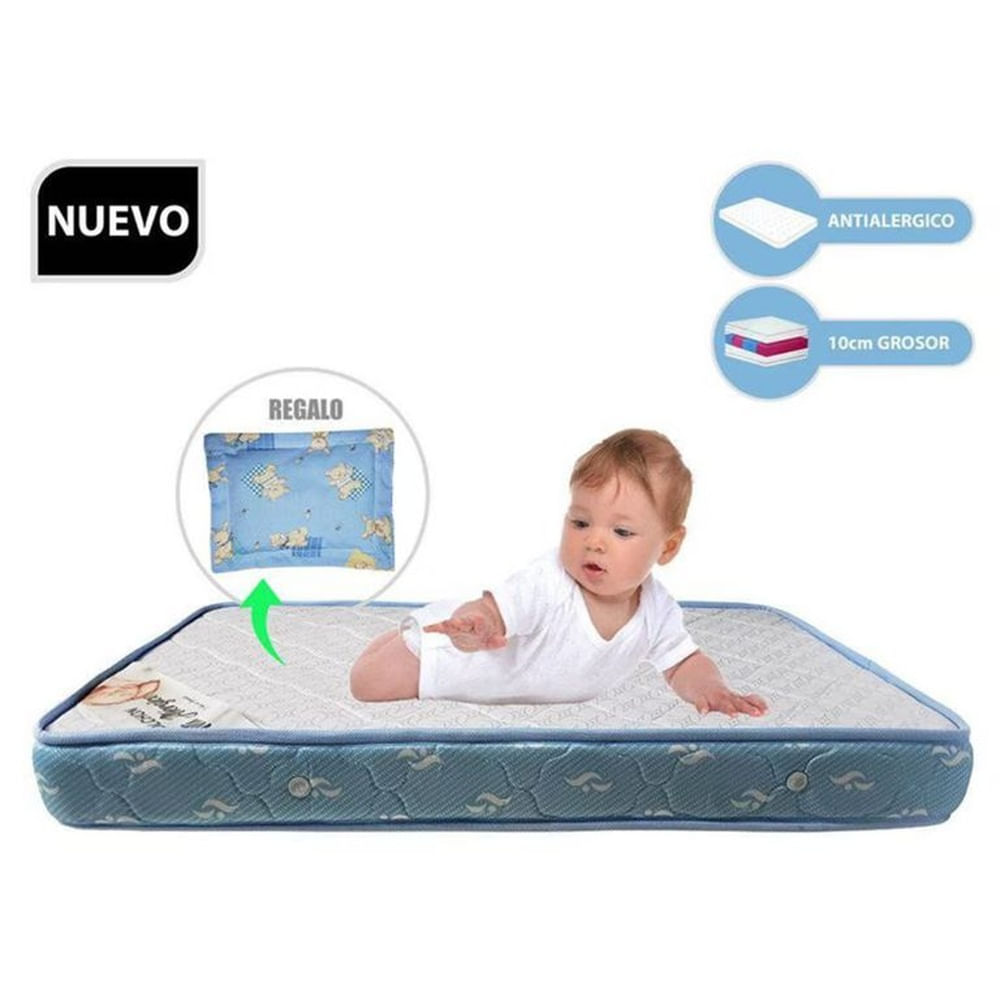 P-COLCHÓN DE BEBE PARA CUNAS PACK AND PLAY 3 CELESTE Verde