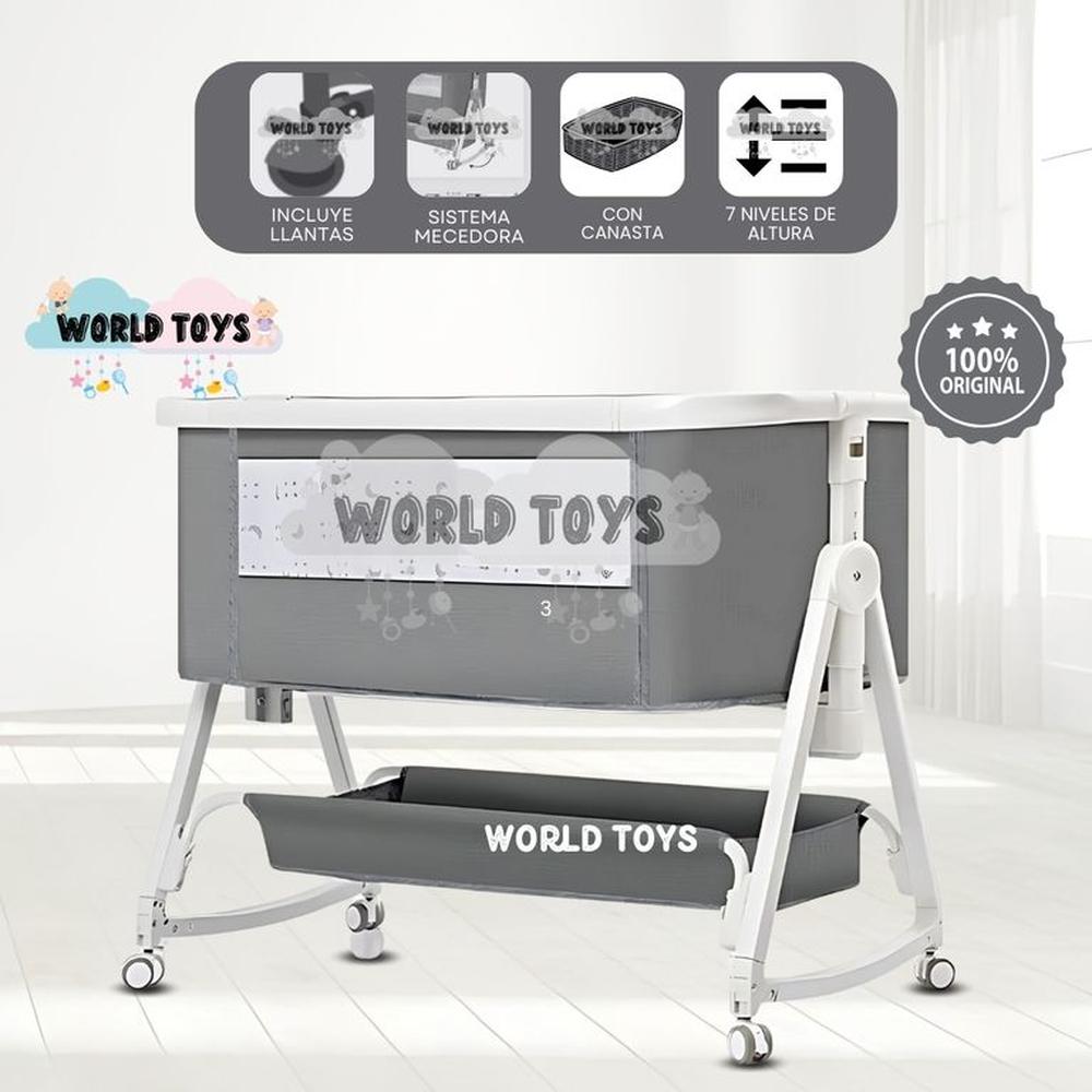 Cuna Colecho Mecedora 2 en 1 PLATINIUM DUDU Gray