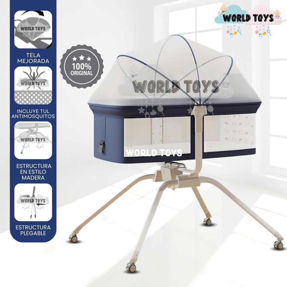 Cuna Colecho Mecedora 2 en 1 MOON de Lujo Blue