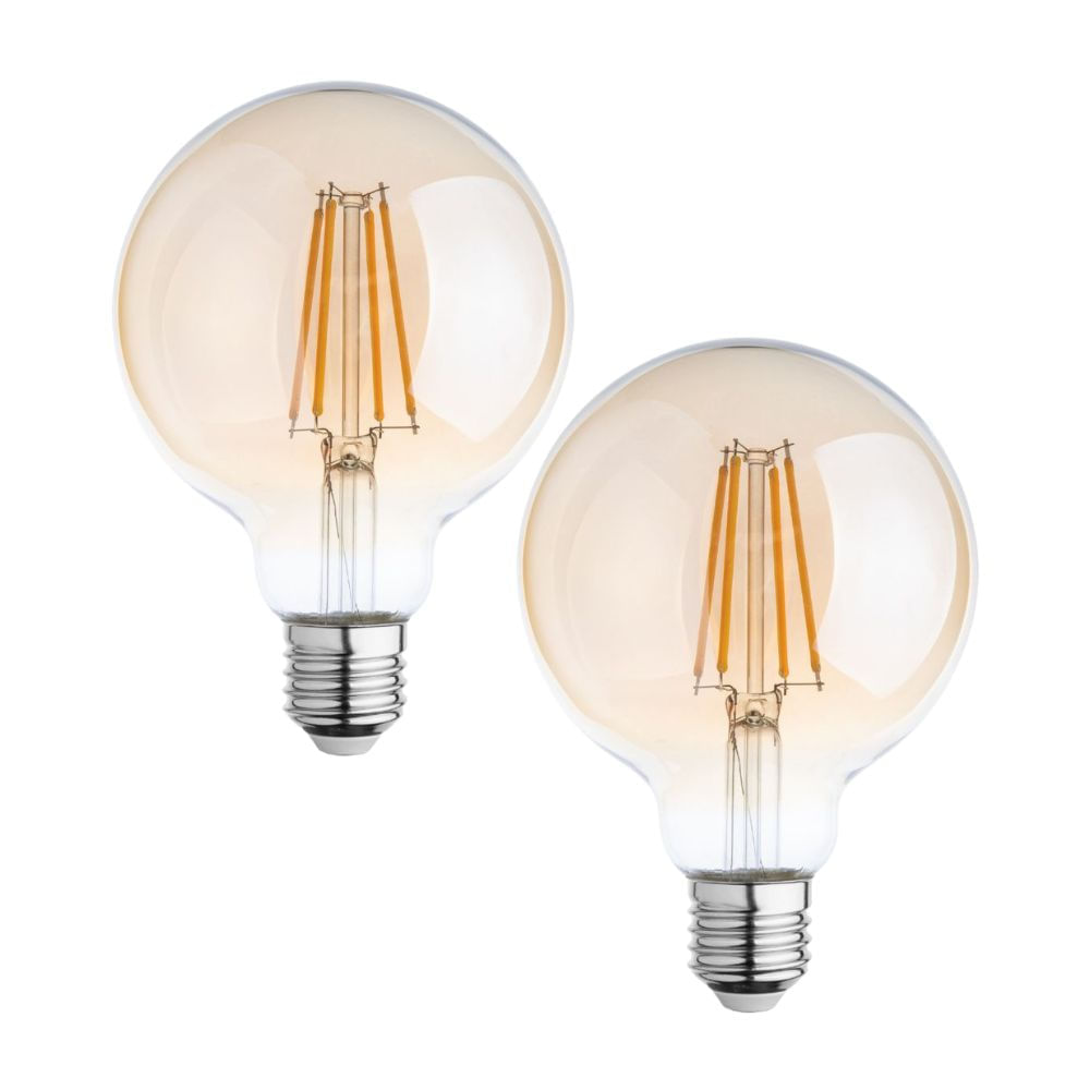 Pack x 2 Foco Led G95 7W Luz Cálida Ambar Orange