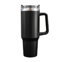 Termo Color Negro Hermético Acero Inoxidable 1200Ml Con Sorbete Practico Moderno Vaso Térmico