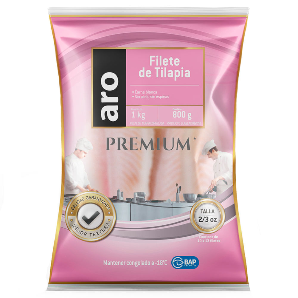 Filete de Tilapia ARO 2/3 Paquete 1Kg
