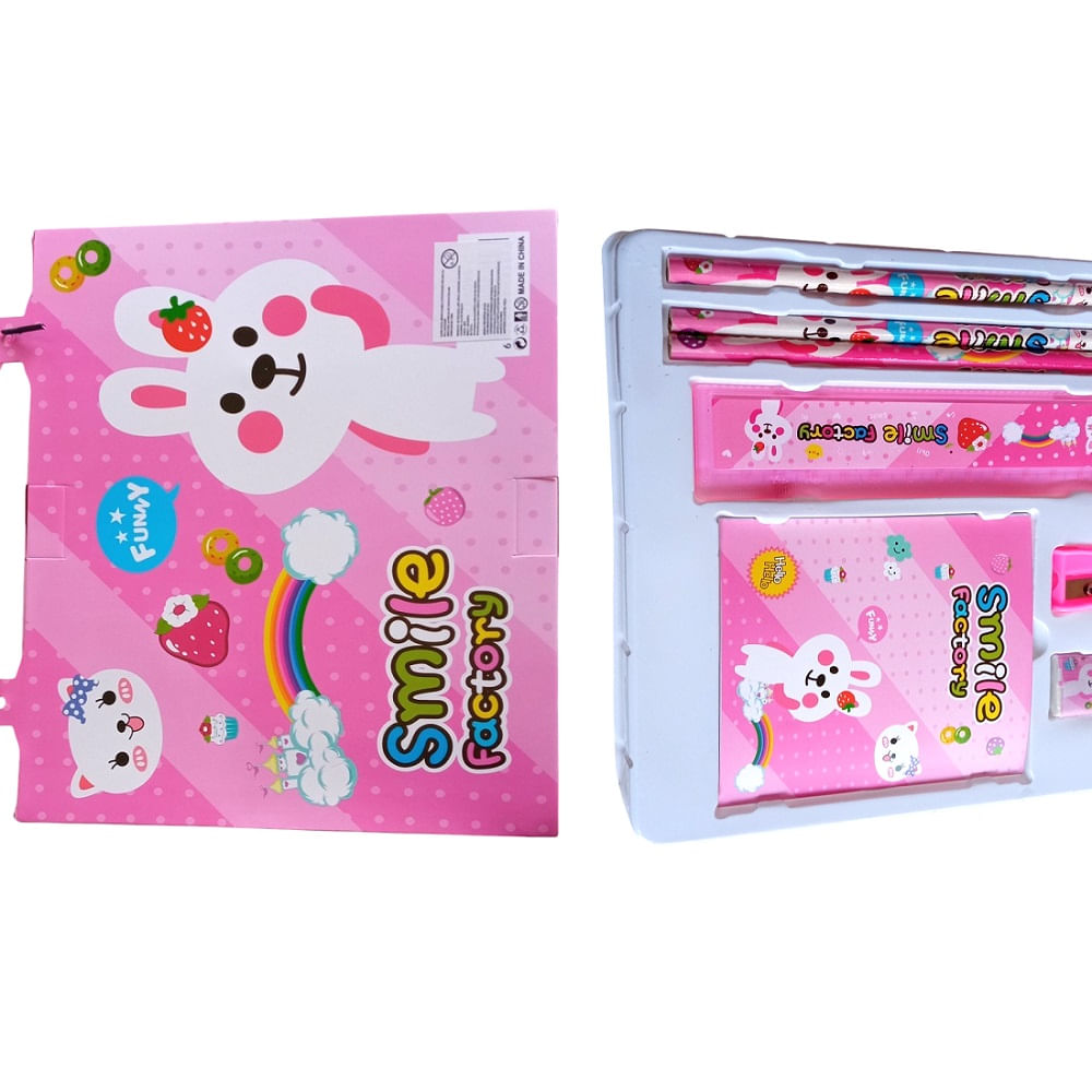 Juego de una Cartuchera con Lopices Borrador Agenda y Otros Escolares