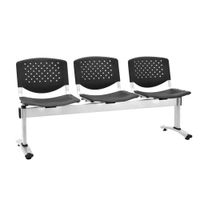 Banqueta De Espera Prisma Negro 3 Asientos Eg Ofideas