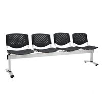 Banqueta De Espera Prisma Negro 4 Asientos Eg Ofideas