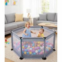Corral De Juegos Hexagonal Gris Para Bebés Niños Infantil Jaula