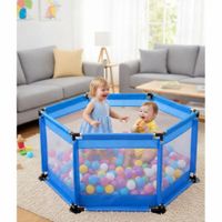 Corral De Juegos Hexagonal Azul Para Bebés Niños Infantil Jaula