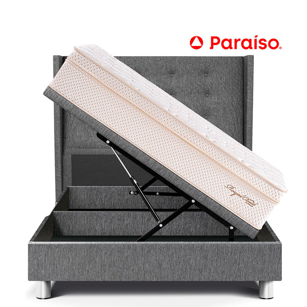 Dormitorio Boxet Gold Royal Cloud 1.5 Plazas Gris