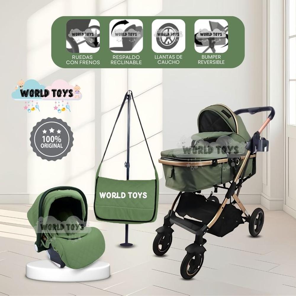 Coche Moisés 4 en 1 EKATER con Portabebé Green