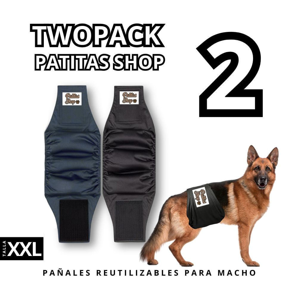 TWOPACK 02 Pañales Reutilizables Ecológicos PATITAS SHOP para Macho XXL