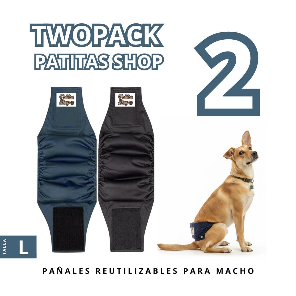 TWOPACK 02 Pañales Reutilizables Ecológicos PATITAS SHOP para Macho L