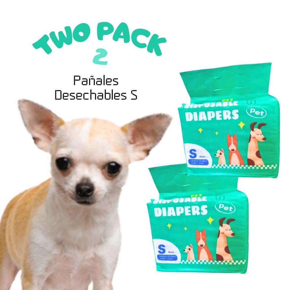 TWOPACK 02 Pañales Desechables para Mascotas Macho S