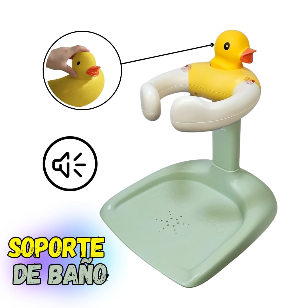 SOPORTE DE BAÑO DE PIES PARA BEBE AMARILLO - VERDE - PATITO