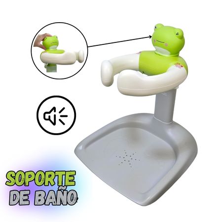 SOPORTE DE BAÑO DE PIES PARA BEBE  VERDE M- PLOMO - RANITA